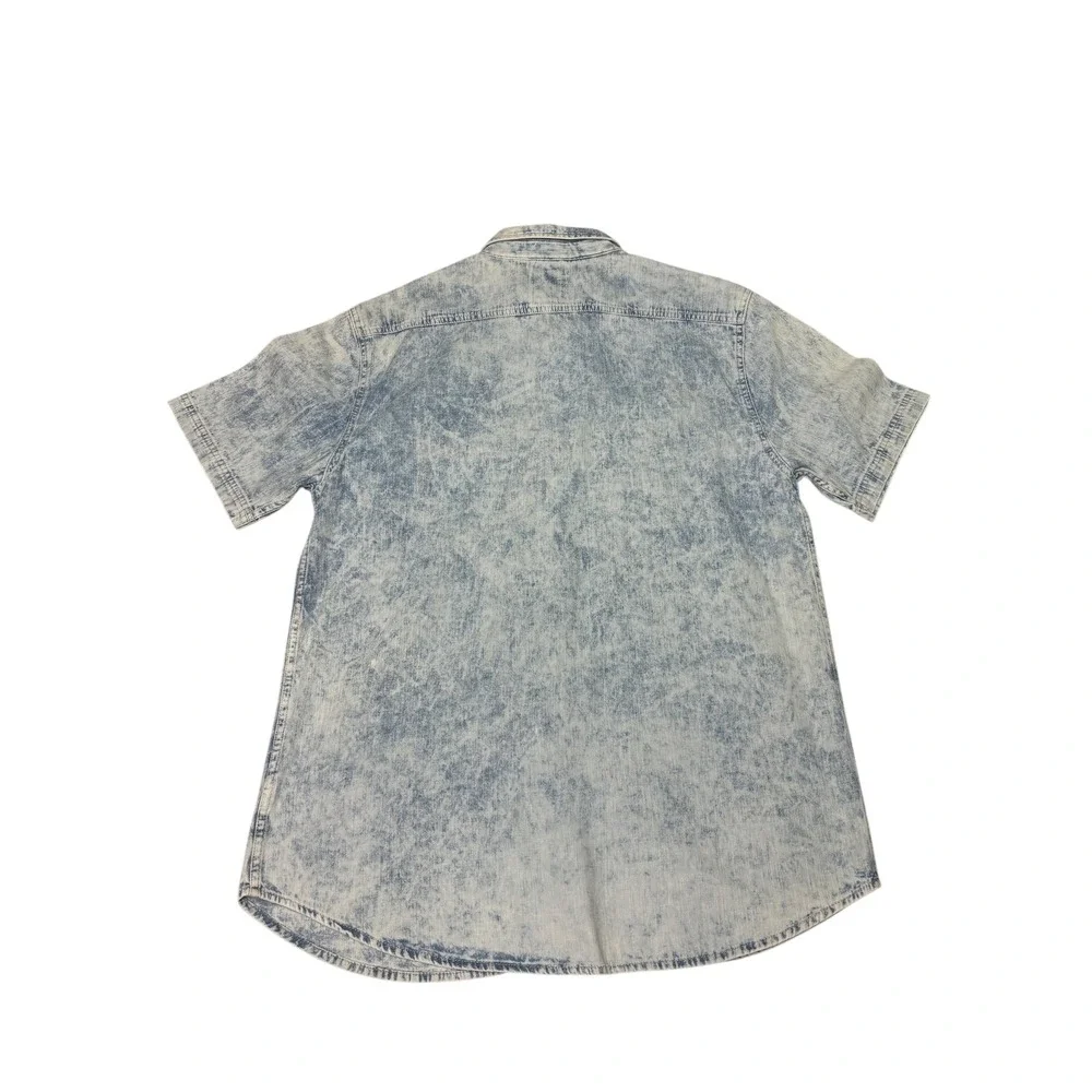 Vtg Y2k Levi's XL Acid Wash Denim Shirt Short Sleeve Button Up‎ Menswear